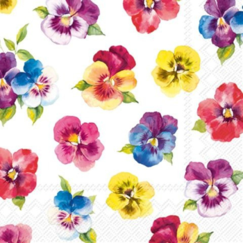 IHR Lunch Napkin Peppy Pansies