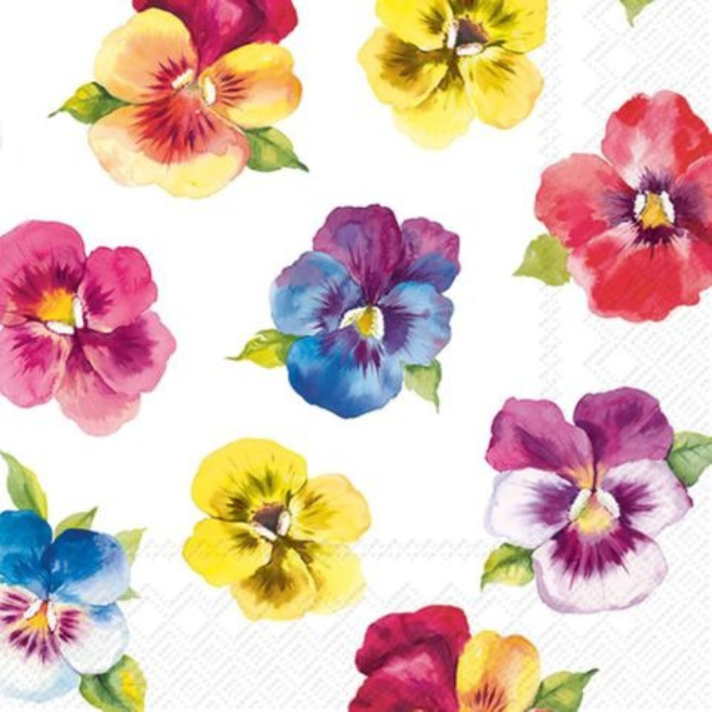 IHR Peppy Pansies Cocktail Napkins Canva