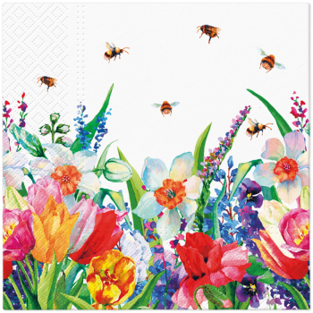 PAW Decor Lunch Napkins 33cm Meadow with Bees Pack of 20