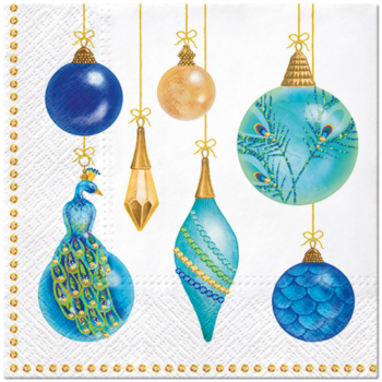 PAW Decor Lunch Napkins 33cm Peacock Pack of 20