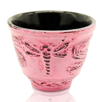 Dragonfly Pink Cast Iron Teacup