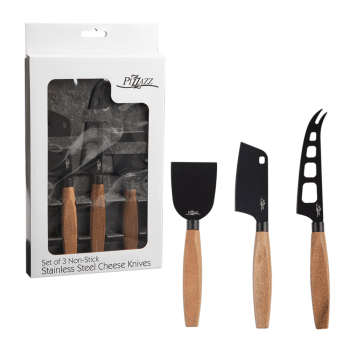 Pizzazz Non Stick Stainless Steel Cheese Knives Set of 3