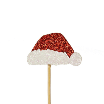 Anniversary House Glitter Santa Hat Cupcake Toppers 12 Pack