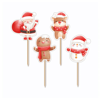 Anniversary House Santa and Friends Cupcake Toppers 12 Pack