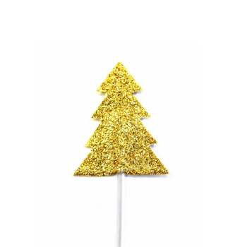 Anniversary House Christmas Tree Glitter Cupcake Topper 12 Pack