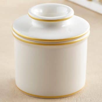 Butter Bell Crock Le Bistro Brushed Gold Trim