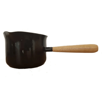 Falcon Enamelware Gravy Pot Black with Wood Handle