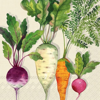 IHR Lunch Napkin Root Vegetables Cream