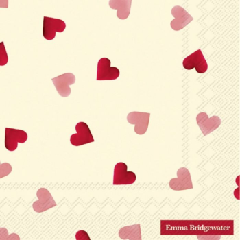 IHR Lunch Napkin Pink Hearts Emma Bridgewater