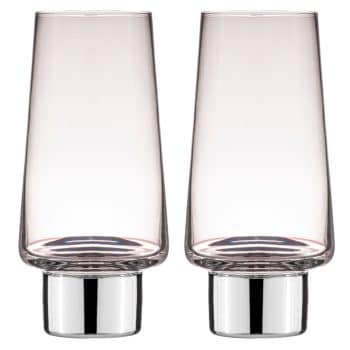Tempa Aurora Clear Highball Tumbler Set of 2 Silver