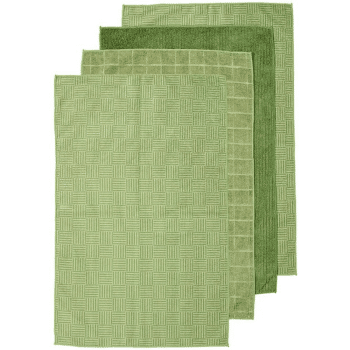 Ladelle Benson Microfibre Tea Towel 4pk Green Olive