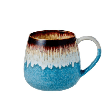 Leaf + Bean Roma Reactive Glaze Mug Blue / Brown 500ml