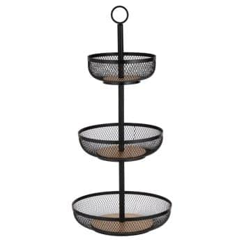 Ladelle Olsen Black 3 Tier Mesh Fruit Basket