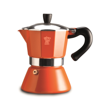 Pezzetti Bellexpress Aluminium Coffee Maker 3 Cup Orange