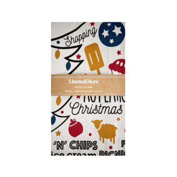Linens & More Christmas Is Here Tea Towel