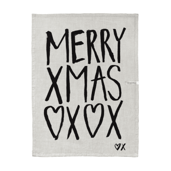 Linens & More Christmas Kisses Tea Towel