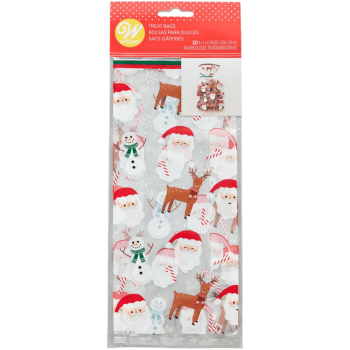Wilton Resealable Treat Bag Santa Snowman 20 Pack