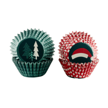 Wilton Santa Hat & Trees Mini Cupcake Cases Pack of 50
