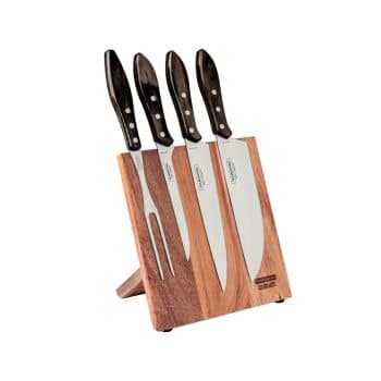 Tramontina Churrasco 5 Piece BBQ Knife Block Set Brown