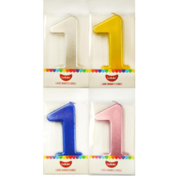 GoBake Large Metallic Number Candle 1