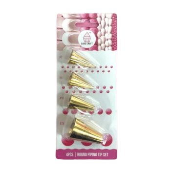Cake Craft Round Piping Tip Set 4 Piece