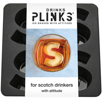 DrinksPlinks Ice Cube Tray Letter S For Scotch Drinkers