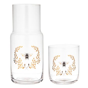 Ashdene Crystal Carafe & Glass Set Elegant Bee