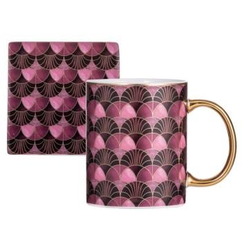 Ashdene Decadence Magenta Mug & Coaster Set 360ml