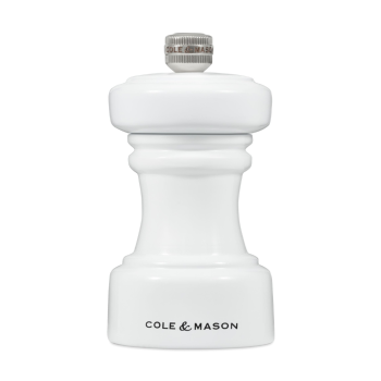 Cole & Mason Hoxton Pepper Mill Gloss White Beech Wood 10cm