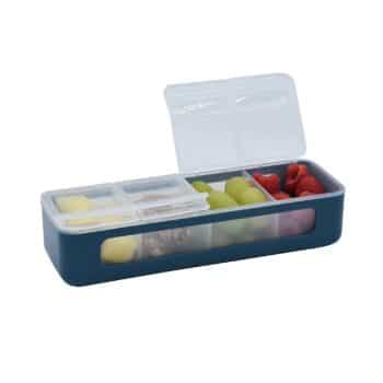 Melii Snackle Box 4 Compartment Luxe Blue