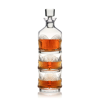 Viski Deco Beau Crystal Stacking Decanter Tumbler Set