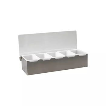 Condiment Dispenser 5 Compartment Stainless Steel