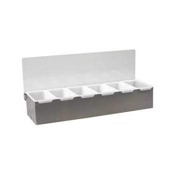 Condiment Dispenser 6 Compartment Stainless Steel