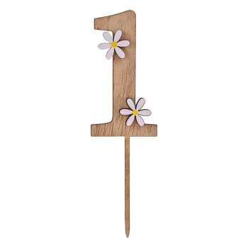 Ginger Ray Wooden Cake Topper Ditsy Daisy 1