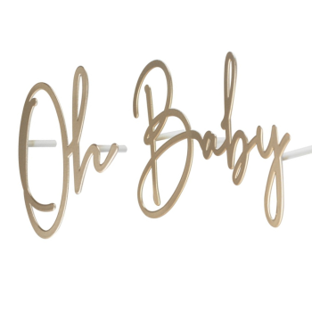 Ginger Ray Gold Metal Oh Baby Cake Decoration