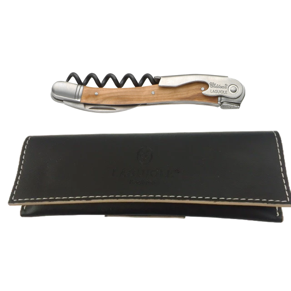 Leather pouch for wine knife olive