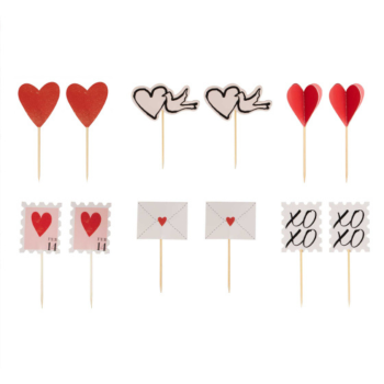 Ginger Ray Cupcake Toppers Parisian Love