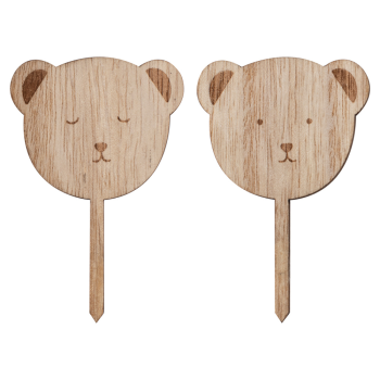 Ginger Ray Wooden Cupcake Toppers Teddy Bears Set of 6