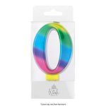 Wish Metallic Rainbow Number Candle 0