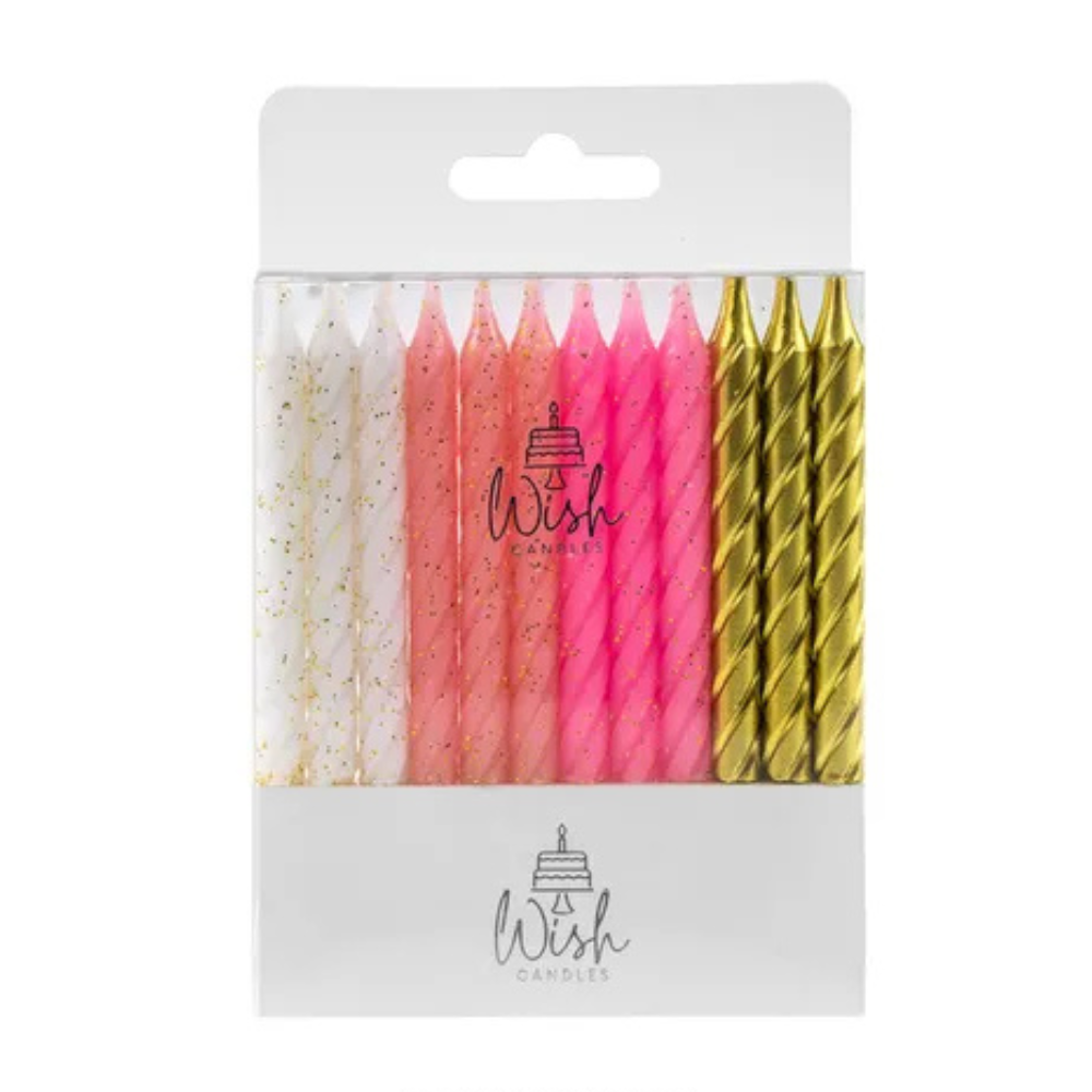 Wish pink spiral candles