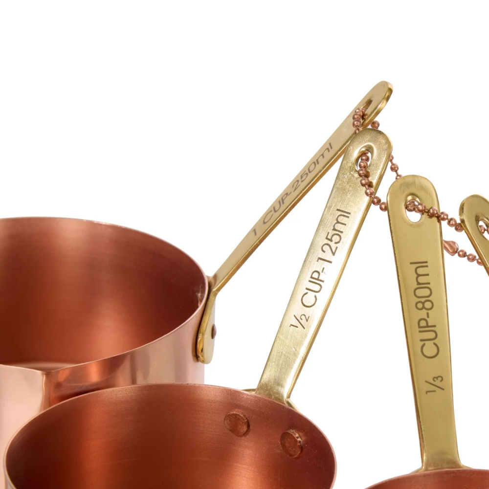 Davis & Waddell 4 Piece Heritage Copper & Brass Measuring Cup Set (4)
