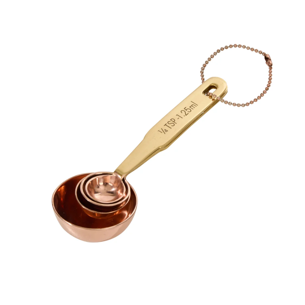 Davis & Waddell 4 Piece Heritage Copper & Brass Measuring Spoon Set (1)