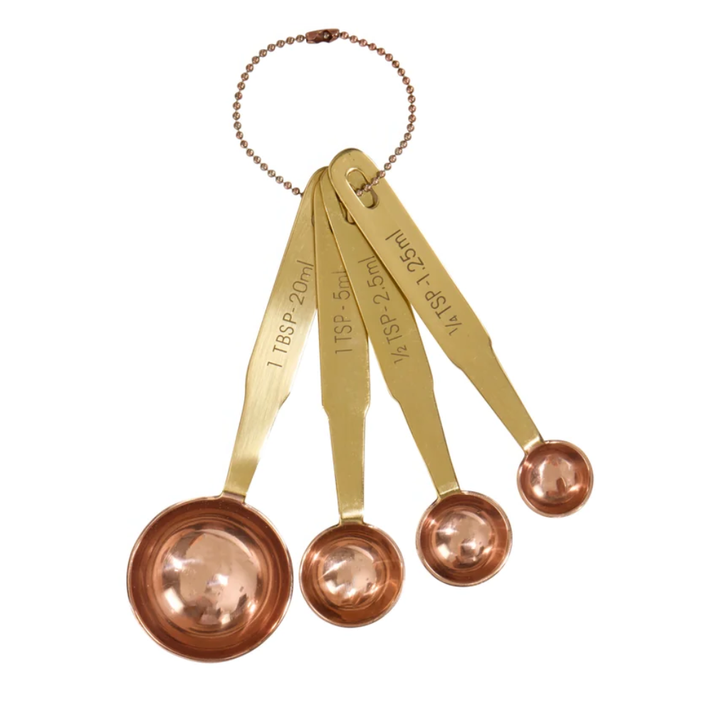 Davis & Waddell 4 Piece Heritage Copper & Brass Measuring Spoon Set (2)