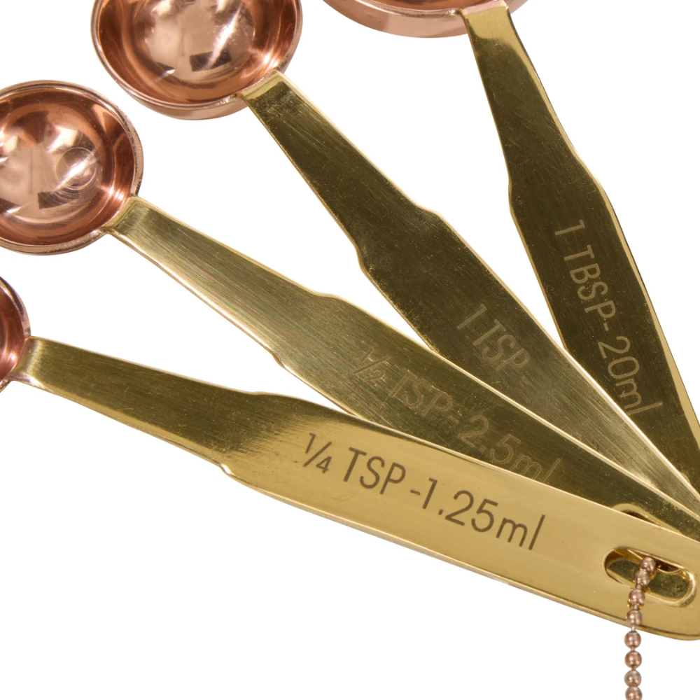 Davis & Waddell 4 Piece Heritage Copper & Brass Measuring Spoon Set (3)