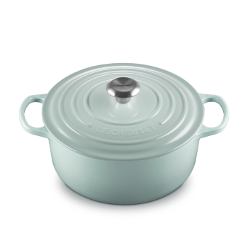 Le Creuset Signature Cast Iron Casserole Round 26cm (15 Colours) - Sea Salt