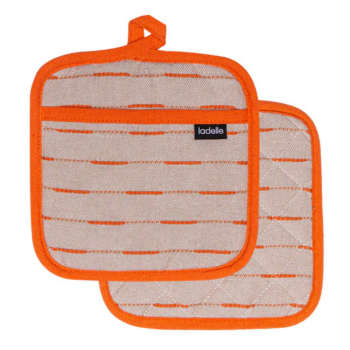 Ladelle Eco Recycled Dash Orange Pot Holder 2 Pack
