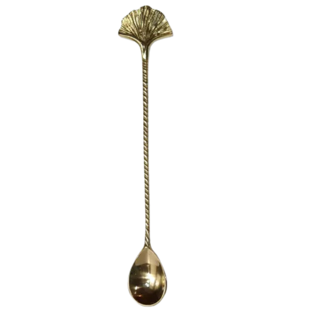 Gingko Leaf Long Teaspoon Gold