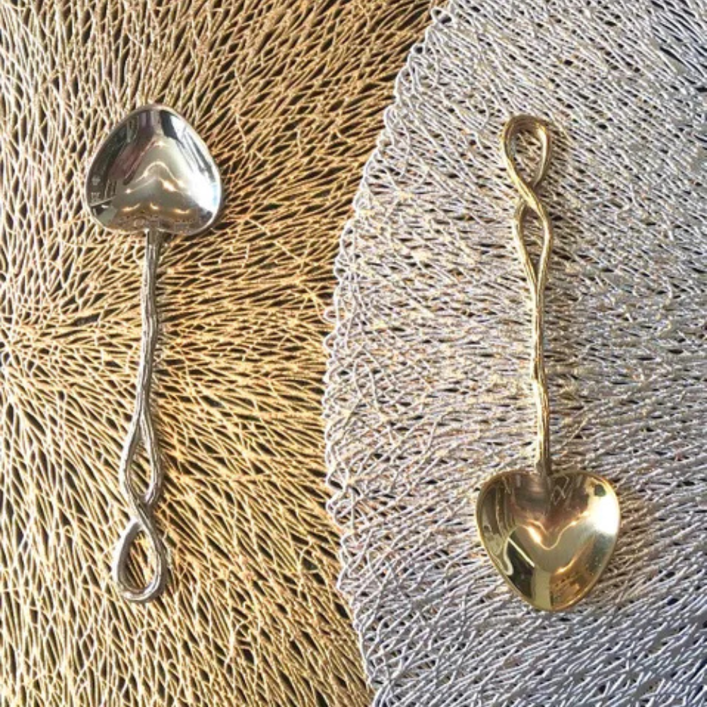 Heart Infinity Teaspoon Gold
