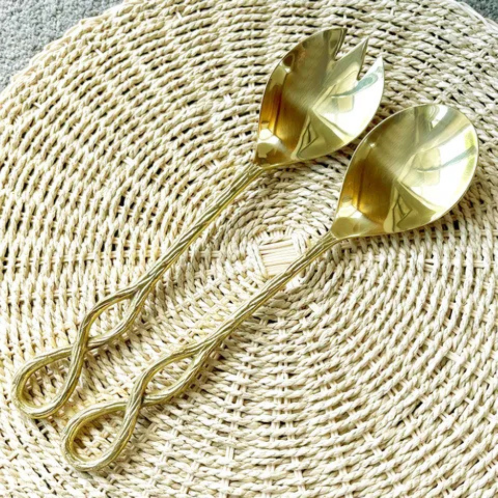 Infinity Salad Server shiny gold