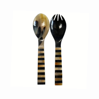 Linens & More Savannah Salad Servers Zebra Stripe